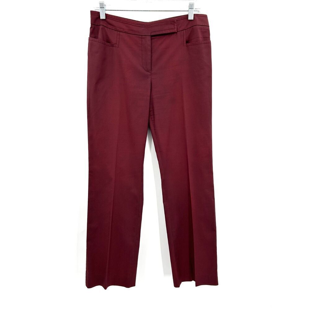 AKRIS Punto *Tailored* Burgundy High Rise Straight Leg Trouser Pants Size 8